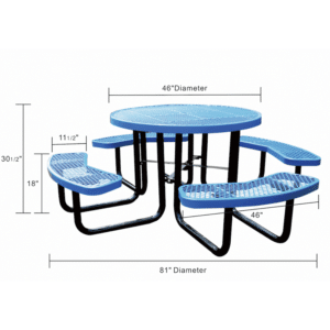 Quick Ship Portable Commercial Picnic Table - 46" Round - Image 4
