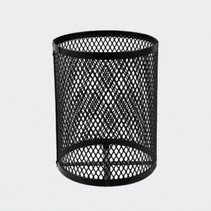 Outdoor Diamond Steel Trash Can With Flat Lid, 36 Gallon Liner & Base - Image 4