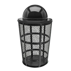 Outdoor Steel Mesh Corrosion Resistant Trash Can, 48 Gallon With Steel Dome Lid - Image 3