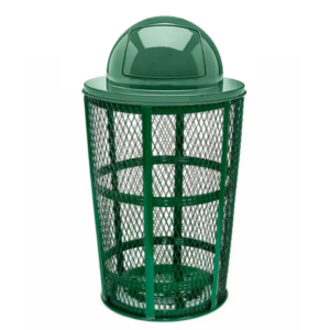 Outdoor Steel Mesh Corrosion Resistant Trash Can, 48 Gallon With Steel Dome Lid - Image 4