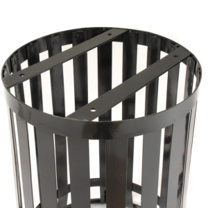 36 Gallon Slatted Wide Top Commercial Trash Receptacle With Dome Lid & Liner - Image 3