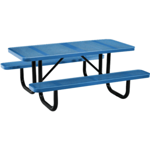 Punched Steel 8ft Portable Commercial Picnic Table - Rectangle - Image 3