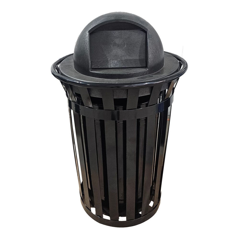 36 Gallon Slatted Wide Top Commercial Trash Receptacle With Dome Lid ...