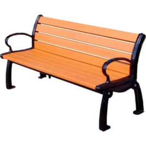 Heritage Style 6′ Recycled Plastic Bench With Back – Commercial Outdoor Bench